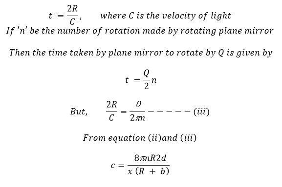 Velocity of Light by Foucault’s method